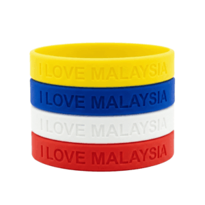 Custom debossed silicone wristband with engraved sunken logo Malaysia