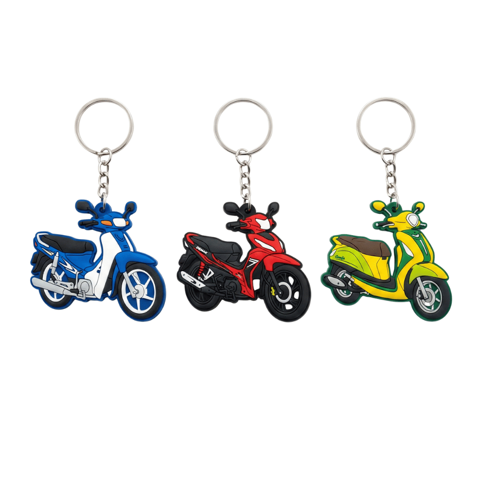 Custom 2D PVC keychain soft rubber mascot design with raised layers Malaysia