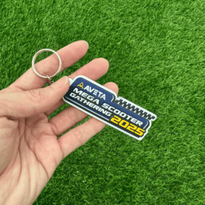 Custom soft PVC rubber keychain with 2D raised logo design made in Malaysia