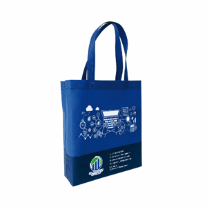 CN06 custom non woven bag top and bottom mix color horizontal two tone design 100gsm