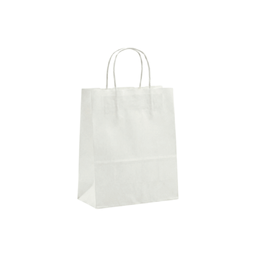 Custom white kraft paper bag medium size 21x27cm 120gsm for beauty clinic and events Malaysia