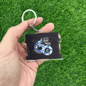 Die cut acrylic keychain with custom shape cutting following the character outline