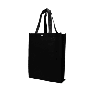 NW26 ready stock 90gsm black non woven bag with button closure fully stitches finished A4 size