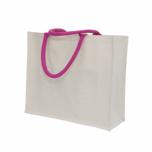 CB06 ready stock laminated canvas bag water resistant grocery tote 15cm gusset