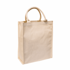 CB13 ready stock laminated canvas bag medium portrait with 15cm gusset for lunch box