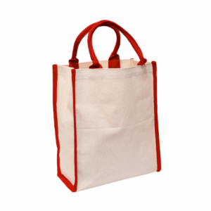 CB13 ready stock laminated canvas bag medium portrait with 15cm gusset for lunch box