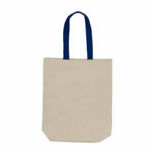CB26 ready stock 12oz canvas bag with coloured handle matching corporate logo