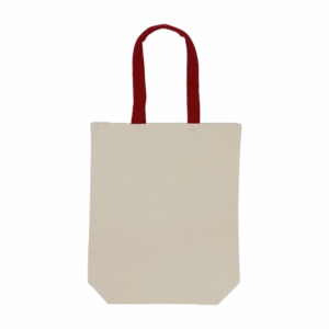 CB26 ready stock 12oz canvas bag with coloured handle matching corporate logo