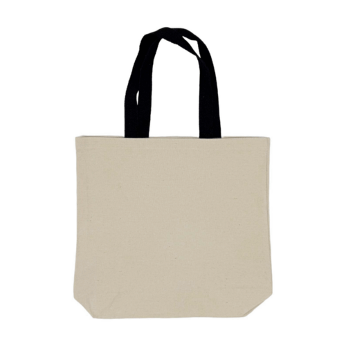 CB27 ready stock landscape canvas bag 12oz with coloured handle for corporate seminar