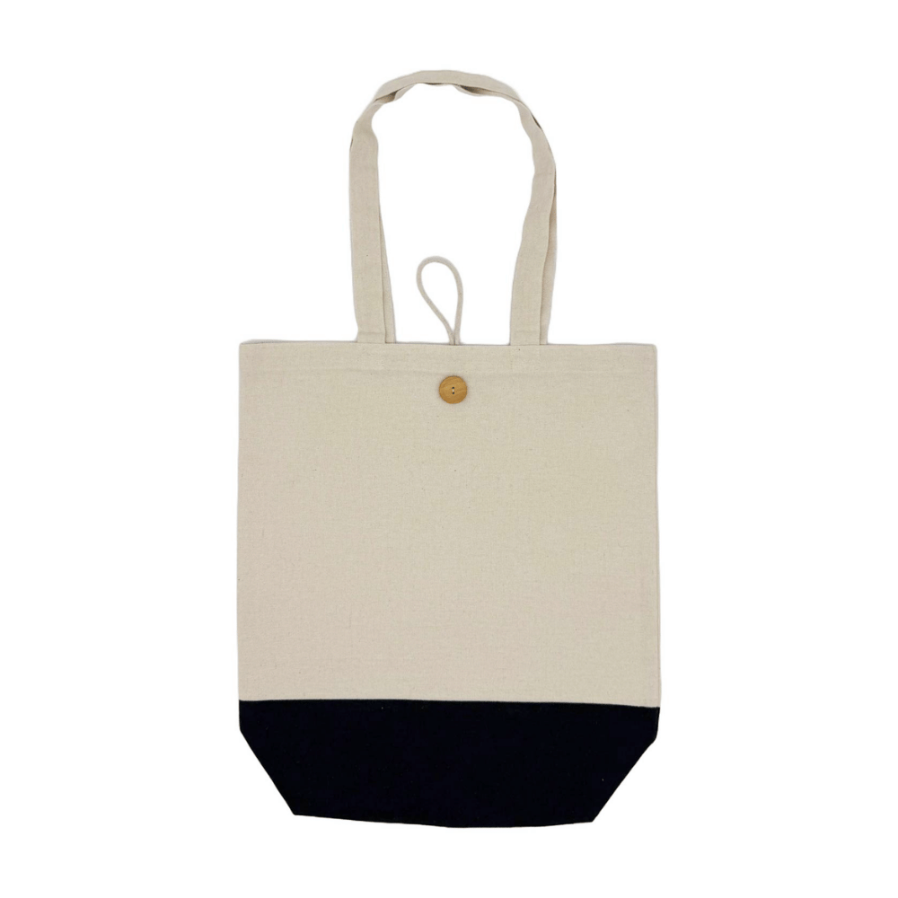 CB28 ready stock large canvas bag 38x42cm with button closure 8oz cotton