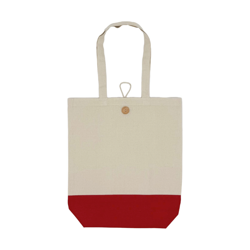 CB28 ready stock large canvas bag 38x42cm with button closure 8oz cotton