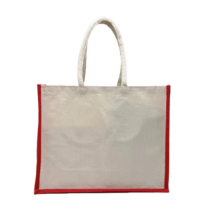 CB32 ready stock 10oz canvas bag with coloured piping trim and 10cm gusset