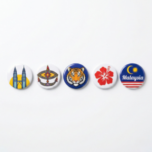 Custom button badge 32mm small size pin with safety clip Malaysia